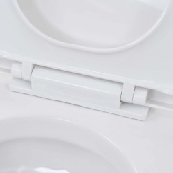 vidaXL WC Sospeso con Sciacquone Alto Nascosto in Ceramica