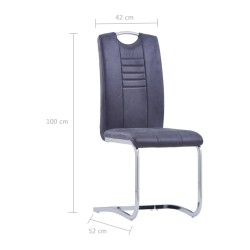 vidaXL Set Sala da Pranzo 5 pz in Similpelle Scamosciata Grigio