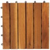 Set 10 pz Piastrelle acacia per pavimento 30 x 30 cm Modello verticale