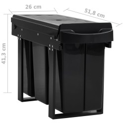 vidaXL Cestino Estraibile per Mobile Cucina Chiusura Ammortizzata 36L