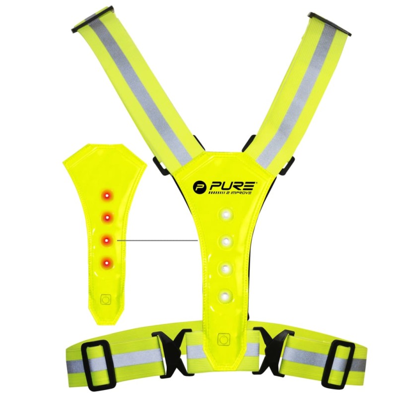 Pure2Improve Gilet da Corsa Riflettente con LED Giallo