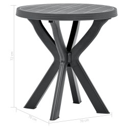 vidaXL Tavolo da Bistrot Antracite Ø70 cm in Plastica