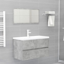 vidaXL Mobile Bagno con Lavabo Integrato Grigio Cemento in Truciolato