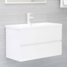 vidaXL Mobile Bagno con Lavabo Integrato Bianco Lucido in Truciolato