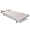 vidaXL Divano Letto con 2 Cuscini Similpelle Regolabile Bianco Crema