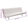 vidaXL Divano Letto con 2 Cuscini Similpelle Regolabile Bianco Crema