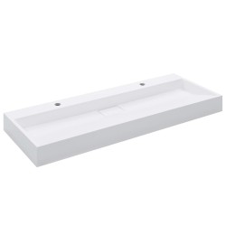 vidaXL Lavandino 120x46x11 cm Blocco in Marmo/Minerale Bianco