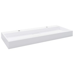 vidaXL Lavandino 120x46x11 cm Blocco in Marmo/Minerale Bianco