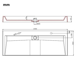 vidaXL Lavandino 120x46x11 cm Blocco in Marmo/Minerale Bianco