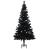 vidaXL Set Albero Natale Artificiale con LED Palline Nero 150 cm PVC