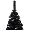 vidaXL Set Albero Natale Artificiale con LED Palline Nero 150 cm PVC