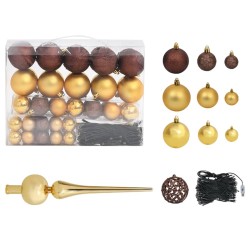 vidaXL Set Albero Natale Artificiale con LED Palline Nero 150 cm PVC