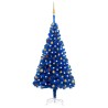 vidaXL Set Albero Natale Artificiale con LED e Palline Blu 180 cm PVC