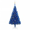 vidaXL Set Albero Natale Artificiale con LED e Palline Blu 210 cm PVC