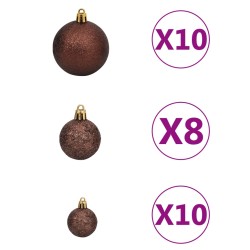 vidaXL Set Albero Natale Artificiale con LED e Palline Blu 210 cm PVC