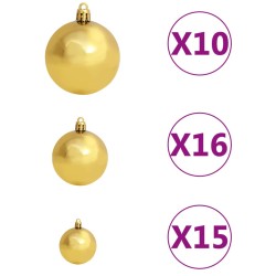 vidaXL Set Albero Natale Artificiale con LED e Palline Blu 210 cm PVC