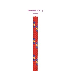 vidaXL Corda Nautica Rossa 10 mm 100 m in Polipropilene