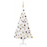 vidaXL Set Albero Natale Artificiale con LED Palline Bianco 120cm PVC