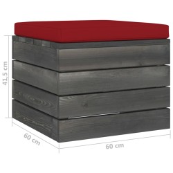 vidaXL Pouf da Giardino su Pallet con Cuscino in Legno di Pino