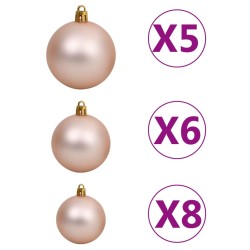 vidaXL Set Albero Natale Artificiale con LED Palline Blu 150 cm PVC 