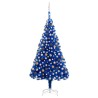 vidaXL Set Albero Natale Artificiale con LED e Palline Blu 240 cm PVC 