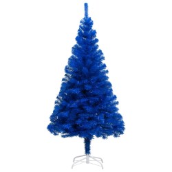 vidaXL Set Albero Natale Artificiale con LED e Palline Blu 240 cm PVC 