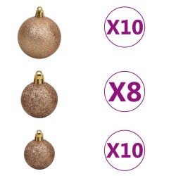 vidaXL Set Albero Natale Artificiale con LED e Palline Blu 240 cm PVC 