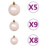 vidaXL Set Albero Natale Artificiale con LED Palline Verde 120 cm PVC