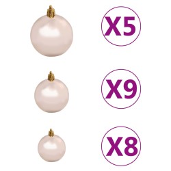 vidaXL Set Albero Natale Artificiale con LED e Palline Verde 180cm PVC 