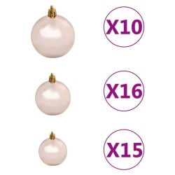 vidaXL Set Albero Natale Artificiale LED e Palline Verde 210 cm PVC 