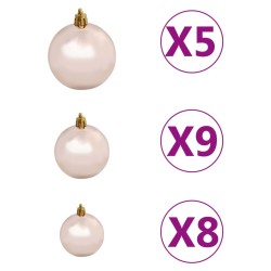 vidaXL Albero Natale Artificiale con LED e Palline Bianco 150 cm PVC 