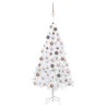 vidaXL Set Albero Natale Artificiale con LED Palline Bianco 180cm PVC 