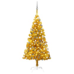 vidaXL Set Albero Natale Artificiale con LED e Palline Oro 120cm PET