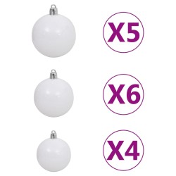 vidaXL Set Albero Natale Artificiale con LED Palline Oro 150 cm PET 