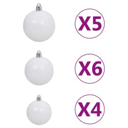 vidaXL Set Albero Natale Artificiale con LED e Palline Oro 180 cm PET 