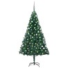 vidaXL Set Albero Natale Artificiale con LED e Palline Verde 120cm PVC 