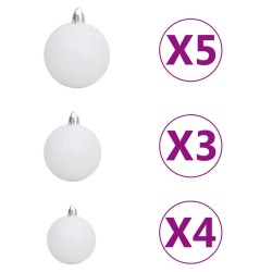 vidaXL Set Albero Natale Artificiale con LED e Palline Verde 120cm PVC 