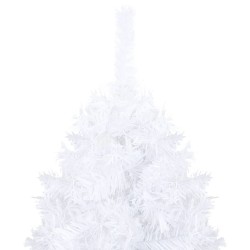 vidaXL Set Albero Natale Artificiale con LED Palline Bianco 120 cm PVC 