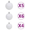 vidaXL Set Albero Natale Artificiale con LED Palline Bianco 120 cm PVC 