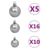 vidaXL Albero Natale Artificiale con LED e Palline Bianco 210 cm PVC