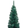 vidaXL Albero di Natale Sottile con Luci LED Supporto Verde 240 cm PVC