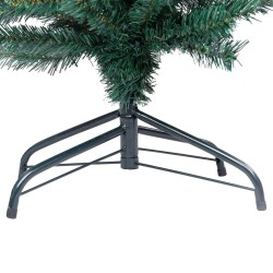 vidaXL Albero di Natale Sottile con Luci LED Supporto Verde 240 cm PVC