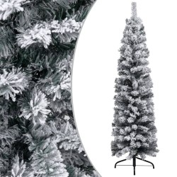 vidaXL Set Albero Natale Artificiale Sottile LED e Palline Verde 180cm