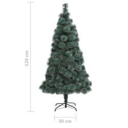 vidaXL Albero Natale Artificiale con LED Palline Verde 120 cm PVC e PE