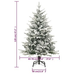 vidaXL Albero Natale Artificiale con LED Palline e Neve 120cm PVC e PE