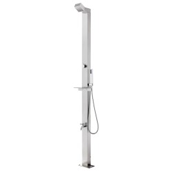 vidaXL Doccia da Giardino con Base Marrone 225 cm in Acciaio Inox