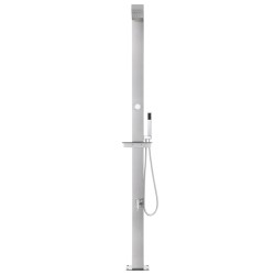 vidaXL Doccia da Giardino con Base Marrone 225 cm in Acciaio Inox