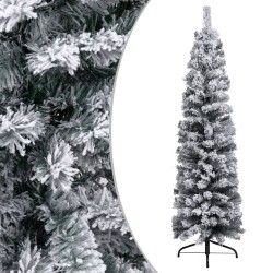 vidaXL Set Albero Natale Artificiale Sottile LED e Palline Verde 150cm