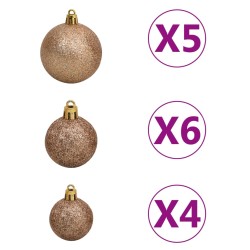 vidaXL Set Albero Natale Artificiale Sottile LED e Palline Verde 150cm