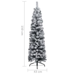 vidaXL Set Albero Natale Artificiale Sottile LED e Palline Verde 150cm